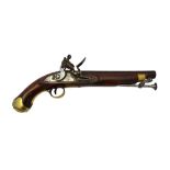 An English 'Tower' flintlock pistol, early 19th century, with circular steel barrel (22.