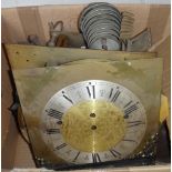 A triple train longcase clock movement, quarter-chiming on eight bells,