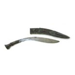 A kukri with shaped steel blade engraved 'Captain Katu Jhafa 44th GR',