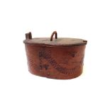 A Scandinavian steamed bentwood box and cover, of oval form, 29cm wide,