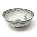 A large Chinese export punch bowl, Qianlong, late 18th century,
