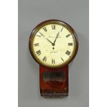 A Regency mahogany and brass line inlaid drop dial wall timepiece The 12in.