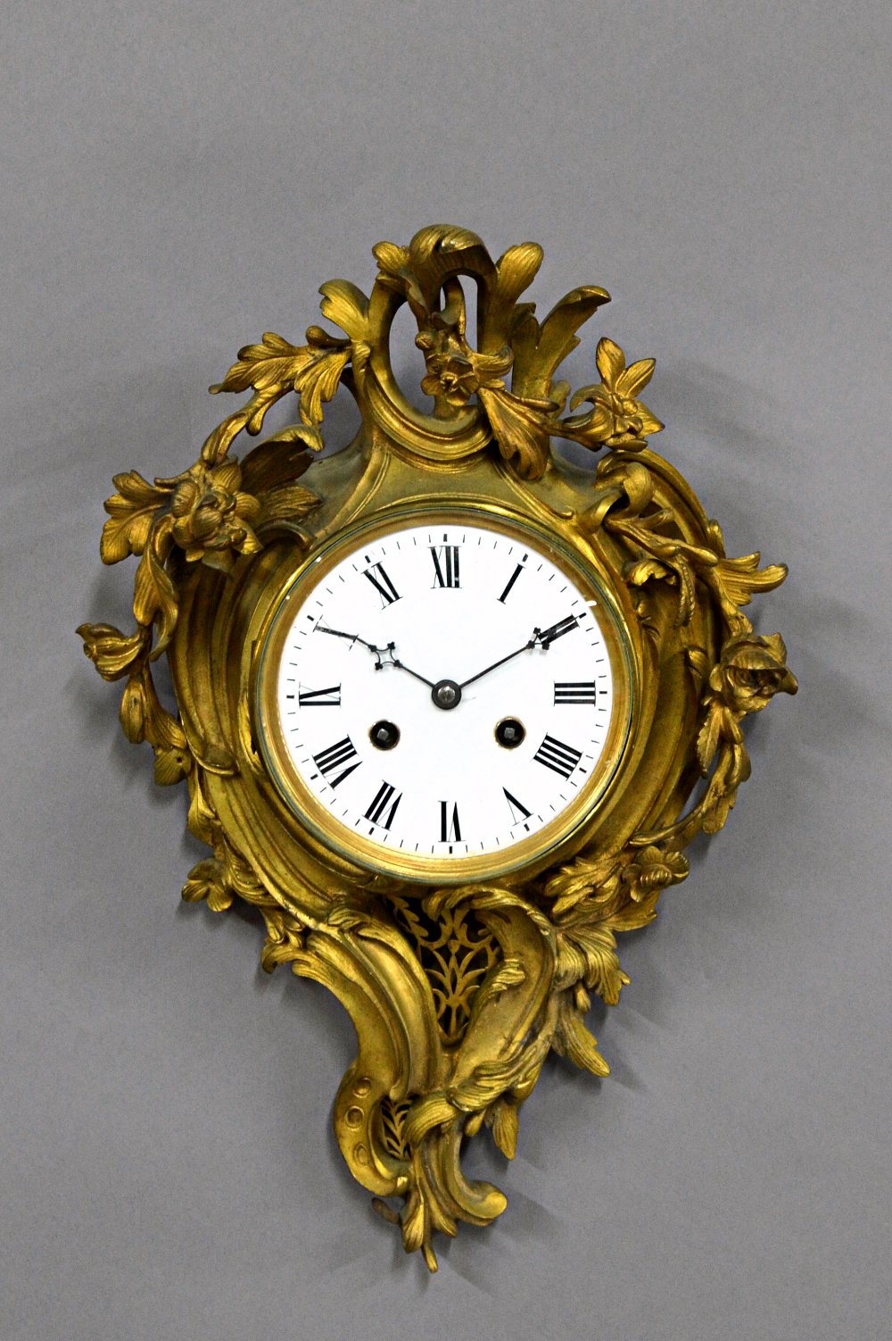 A Napoleon III ormolu cartel clock In the Louis XV style Of shaped asymmetric form,