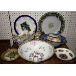 A group of mainly decorative Continental porcelain including bowls, plates,