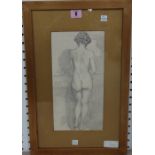 Stephen Challey Chapman (20th century), Standing nude, pencil, 30.5cm x 15cm.
