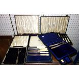 A quantity of silver plated flatware, cased, (qty).