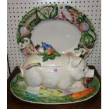 A group of Continental ceramic meat plates and serving dishes,