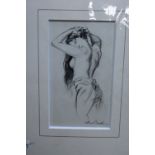 Arthur Royce Bradbury (1892-1977), Standing nude, pencil, signed, unframed, 16cm x 9.5cm.