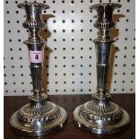 A pair of silver candlesticks, early 19th century, possibly Birmingham 1821,