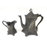 An Art Nouveau WMF coffee pot, marked 'OX WMF, EP' to base, 22cm high,