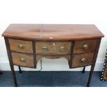 A mahogany bowfront sideboard, elements George III,