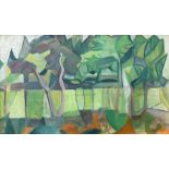 B Bruning? (20th Century), Abstract woodland scene,