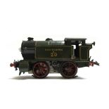 A Hornby O gauge electric tank locomotive, 0-4-0 Southern 29, green livery, 20v electric.