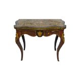 A 19th century gilt metal mounted free standing boulle work card table,