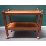 Robert "Mouseman" Thompson of Kilburn; an oak rectangular two tier serving trolley,