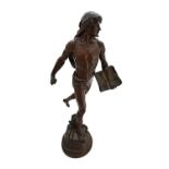 After Emile Louis Picault (French, 1833-1915), 'Le Semeur Didees', patinated bronze figure,