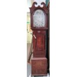 A 19th century oak long cased clock,