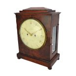 A Regency mahogany bracket clock by Cathro, London, the painted metal dial detailed 'CATHRO LONDON',