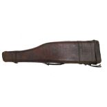 A crocodile skin 'leg of mutton' gun case, early 20th century, a modern leather version,