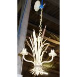 A naturalistic five branch light fitting and another similar, (2).