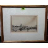 Edward Parrini (20th century), Henley, pen and ink, signed, 16cm x 24cm.