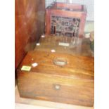 A 19th century rosewood rectangular tea caddy with fitted interior,