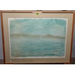 Stalen (20th century), Coastal scene, colour lithograph, indistinctly signed,