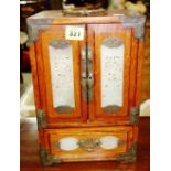 A 20th century Oriental hardwood jewellery box,