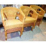 A set of six 20th century cane open armchairs (6).