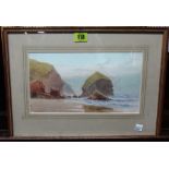 William Edwards Croxford (1852-1926), Seagull Rock, watercolour, signed and dated '15, 15cm x 27.