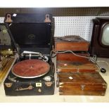 A Columbia table top gramophone, a Super Grand gramophone,