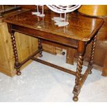 An oak rectangular table. 91cm wide.