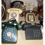 A group of six 20th century Bakelite telephones, (6).