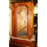 A Victorian marquetry inlaid walnut single door music cabinet, 53cm wide.