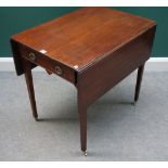 A George III mahogany Pembroke table on tapering square supports,