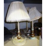 A group of four 20th century table lamps, (4).