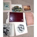 A group of assorted unframed prints engravings and watercolours, (qty).