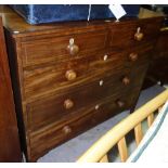 A George III mahogany chest of two short and three long graduated drawers, 115cm wide.