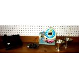 Collectables including; a Batman & Robin alarm clock, two silver plated small vases,