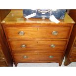 A George III mahogany chest of three long drawers, 78cm wide.