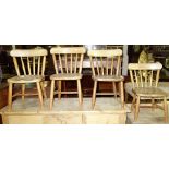 A set of four early 20th century stick back children's chairs (4).