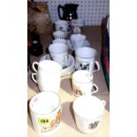 A group of commemorative porcelain mainly beakers and cups.