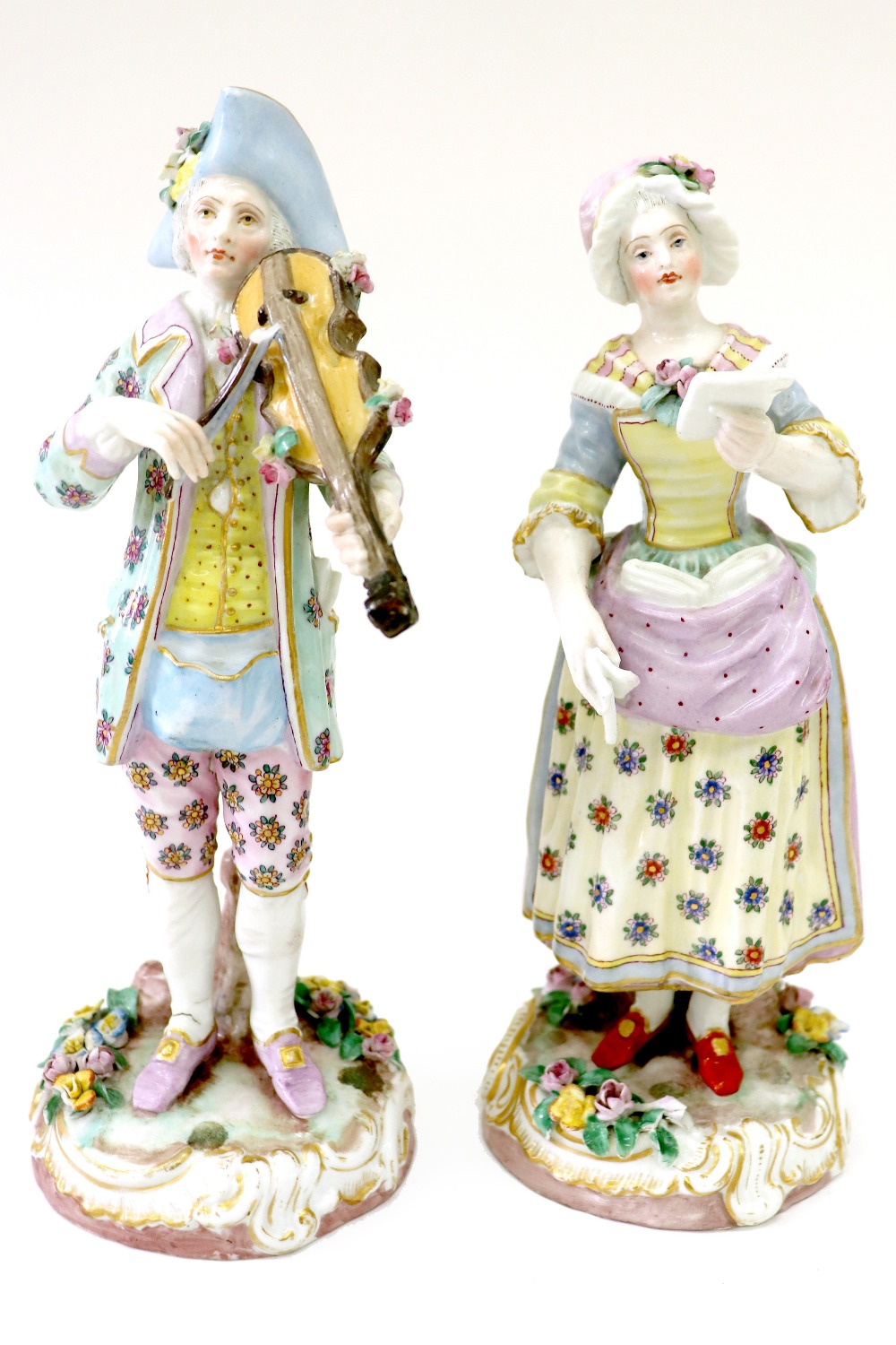 A Pair of Marcolini Meissen porcelain figures, late 18th / early 19th century,