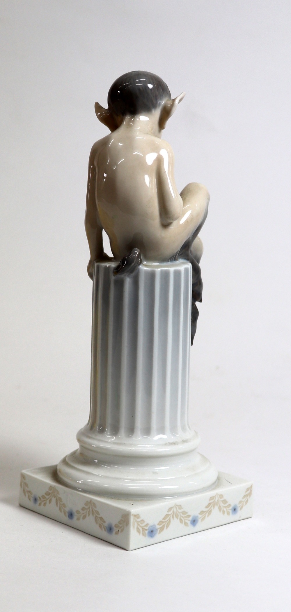 A Royal Copenhagen figure, Faun on a column with squirrel, no. 456. - Image 2 of 3