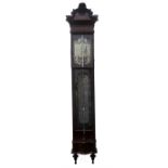 A Dutch mahogany stick barometer and thermometer by Felix Fraizi, Amsterdam, late 18th century,