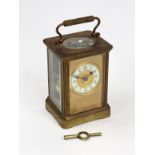 Mappin & Webb; A brass cased carriage clock, late 19th century,