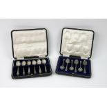 Two cased sets of six silver Old English pattern teaspoons, Charles Boyton, Sheffield 1918,