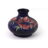 A William Moorcroft 'Anemone' pattern squat vase,