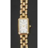 A lady's Accurist 9ct gold rectangular bracelet watch, circa 1993,