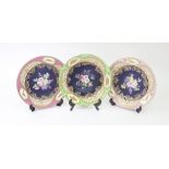 A set of three French porcelain plates, second half 19th century,